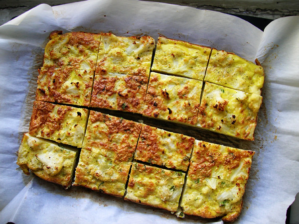 Egg Bites with cheese, spinach and diced veggies.