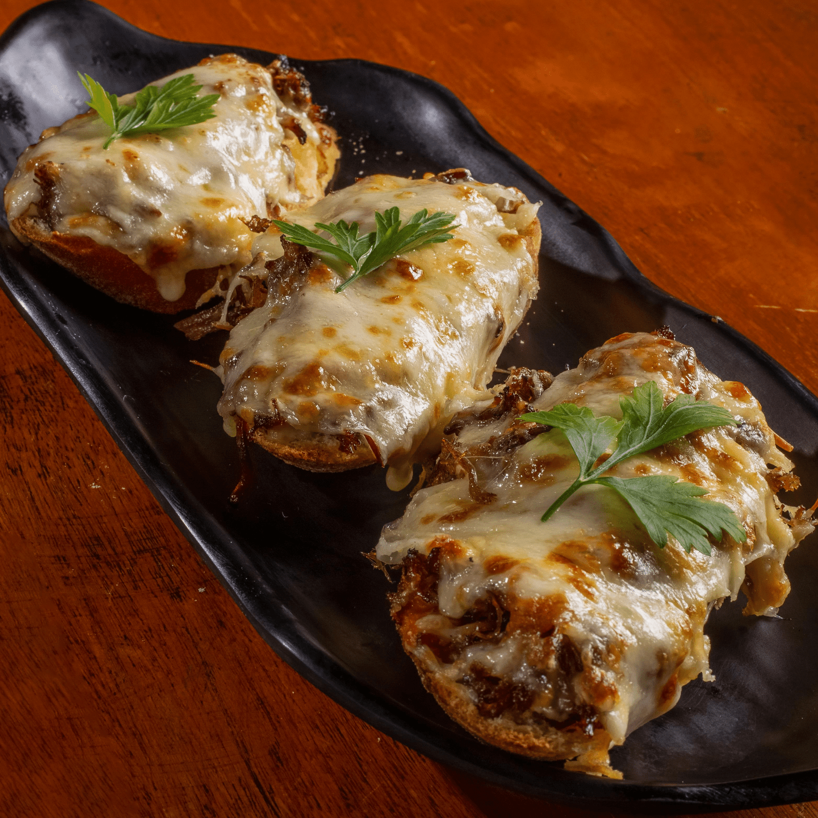 Eggplants Parmesan with parsley and mozzarella